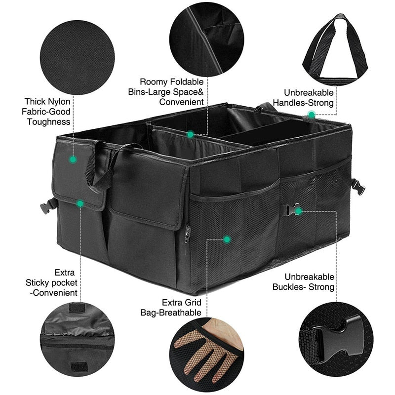 Car Trunk Organizer Eco-Friendly Super Strong & Durable Collapsible Cargo Storage Box For Auto Trucks SUV Trunk Box / Box - Azbrowse