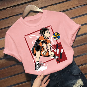 Haikyuu Men T Shirt Kuroo Anime Manga Shoyo Volleyball Cool Tee Shirt Short Sleeve T-Shirt - Azbrowse