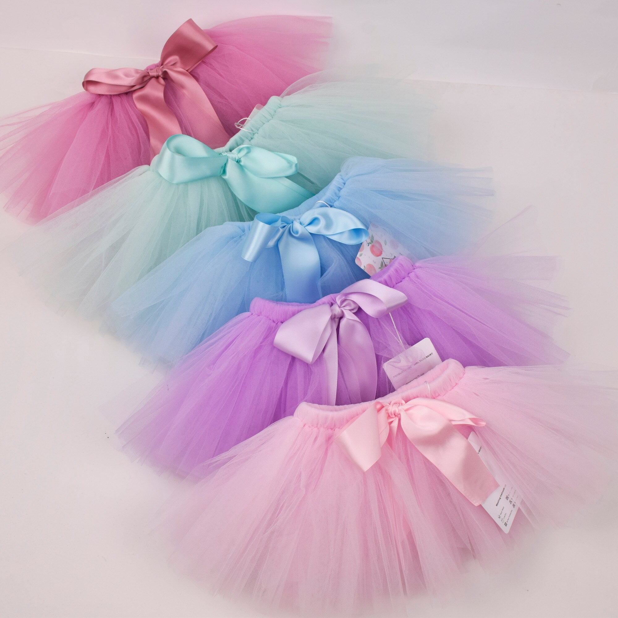 Newborn Baby Girls Tutu Skirt & Headband Set Newborn Photography Props Infant Fluffy Baby Tulle Skirt Set 0-12M 18 color options