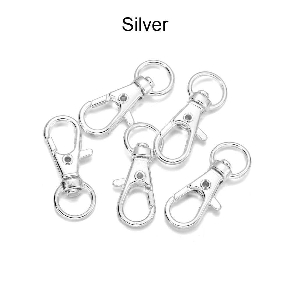 10pcs/lot Split Key Ring Swivel Lobster Clasp Connector For Bag Belt Dog Chains DIY Jewelry Making Findings - Azbrowse