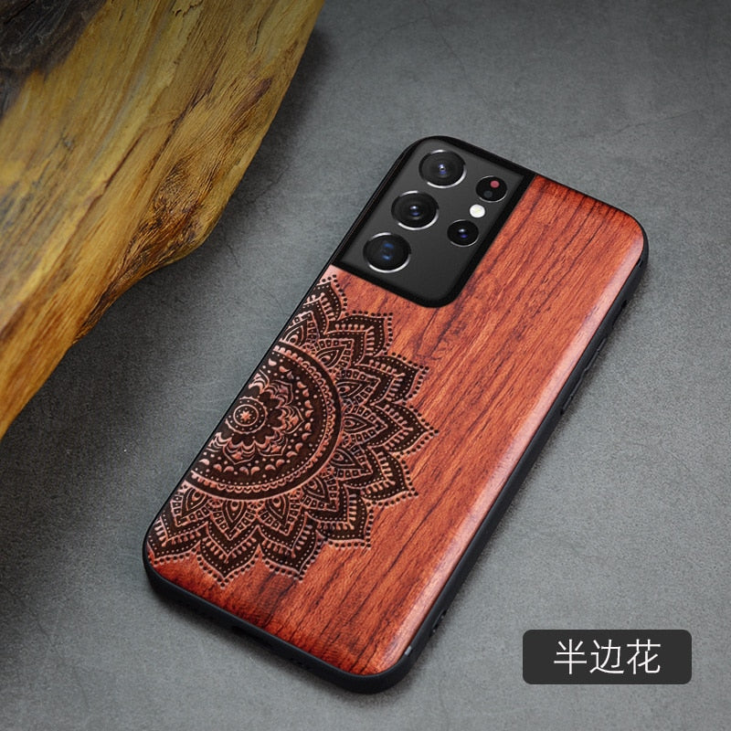 For Samsung Galaxy S21 Ultra Case Boogic Original Wood funda S21 S21+ Wood Cover Phone Case For Samsung S21 Ultra - Azbrowse