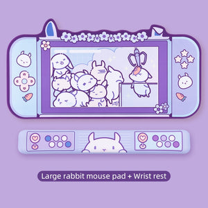 Big Mouse Pad Cute Cat Ears Desk Pad Thicken Computer Games Non-slip Pink Girl Cartoon Super Cute For Girl Game Boy 80CM*40CM - Azbrowse