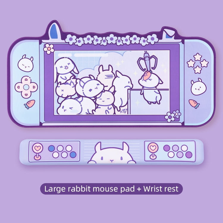 Big Mouse Pad Cute Cat Ears Desk Pad Thicken Computer Games Non-slip Pink Girl Cartoon Super Cute For Girl Game Boy 80CM*40CM - Azbrowse