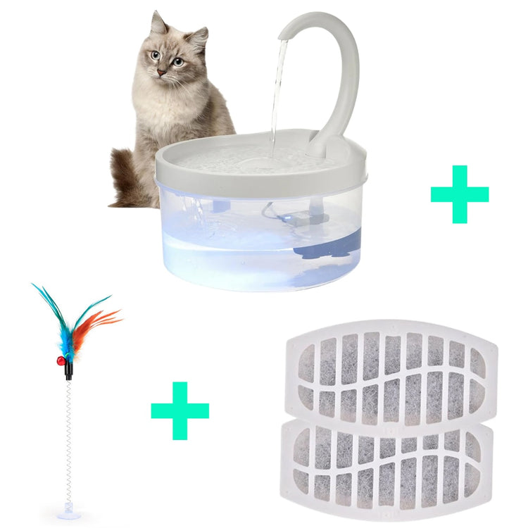 Pet Water Fountain Automatic Power-off When Lack of Water Bird Water Dispenser Dog Drinking Fountain With LED Light water level - Azbrowse
