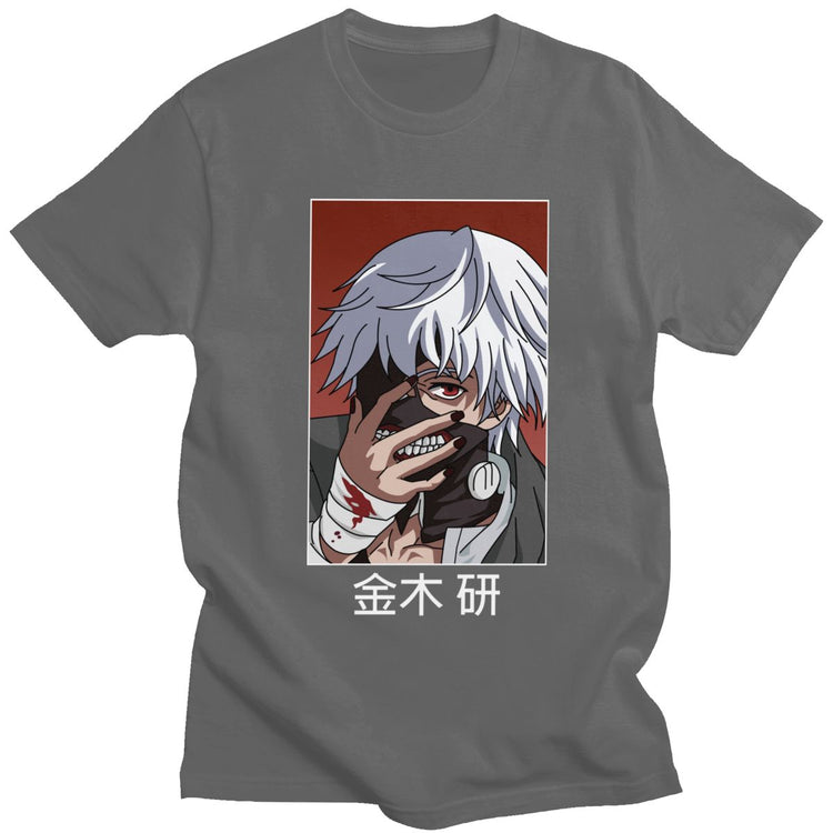 Tokyo Ghoul Ken Kaneki T Shirt for Men Pre-shrunk Cotton Graphic T-shirt O-neck Short Sleeve Japanese Anime Manga Tee Clothing - Azbrowse