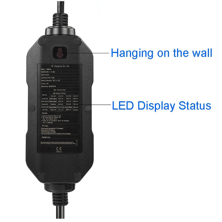 EV Charger Type 2 6A 16A for Electric Vehicle Portable EVSE Charging Cable 5m EU Plug J1772 IEC62196-2 - Azbrowse