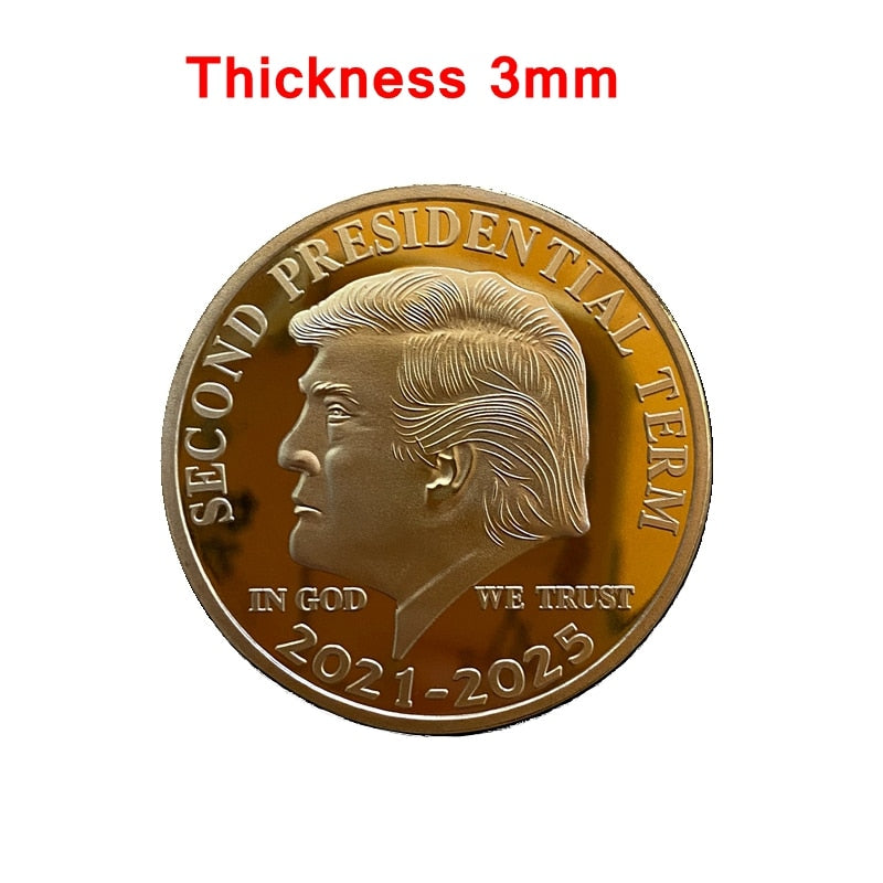 Collectible Gold Coins US Donald Trump Commemorative Coin "Second Presidential Term 2021-2025 IN GOD WE TRUST" - Azbrowse