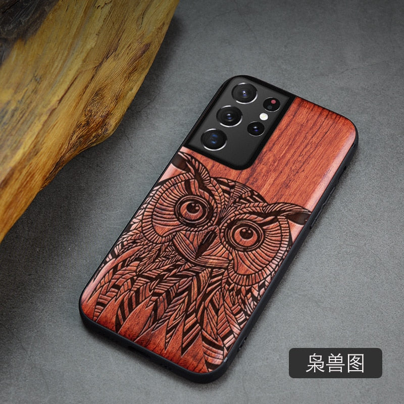 For Samsung Galaxy S21 Ultra Case Boogic Original Wood funda S21 S21+ Wood Cover Phone Case For Samsung S21 Ultra - Azbrowse
