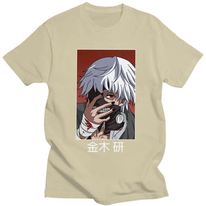 Tokyo Ghoul Ken Kaneki T Shirt for Men Pre-shrunk Cotton Graphic T-shirt O-neck Short Sleeve Japanese Anime Manga Tee Clothing - Azbrowse