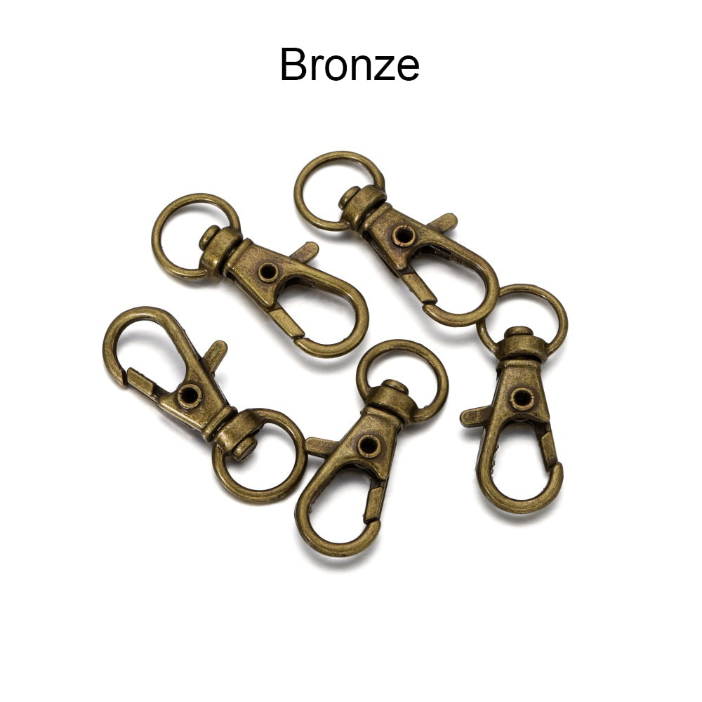 10pcs/lot Split Key Ring Swivel Lobster Clasp Connector For Bag Belt Dog Chains DIY Jewelry Making Findings - Azbrowse