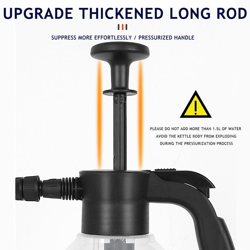 2L Hand Pump Foam Sprayer with 3 Types of Nozzle Hand Pneumatic Foam Cannon Snow Foam Car Wash Spray Bottle Car Window Cleaning - Azbrowse