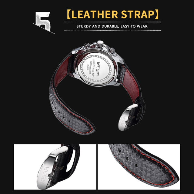 MEGIR Mens Watches Top Brand Luxury Quartz Watch Men Fashion Luminous Army Waterproof Men Wrist Watch  Relogio Masculino 1010G - Azbrowse