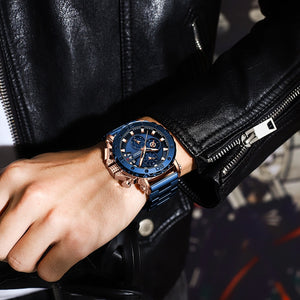 CRRJU Watch for Men Top Brand Luxury Big Dial Stainless Steel Waterproof Chronograph Wristwatches with Date Relogio Masculino - Azbrowse