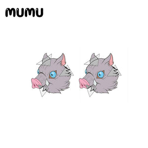 2020 New Anime Demon Slayer: Kimetsu No Yaiba Earring Jewelry Epoxy Kamado Tanjirou Nezuko Mask Acrylic Earrings - Azbrowse
