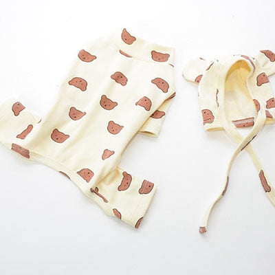 Cotton Pet Clothes Bear Pattern Dog Pajamas Jumpsuit 4 Legs Coat O-neck Tshirt Sweatshirt Pajamas Overalls Puppy Cat Tracksuits - Azbrowse