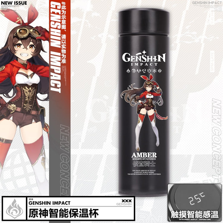 Anime Game Genshin Impact Venti Paimon Klee Diluc Qiqi Keqing Stainless Steel Vacuum Cup Thermos Cup Water Bottle Xmas Gift - Azbrowse