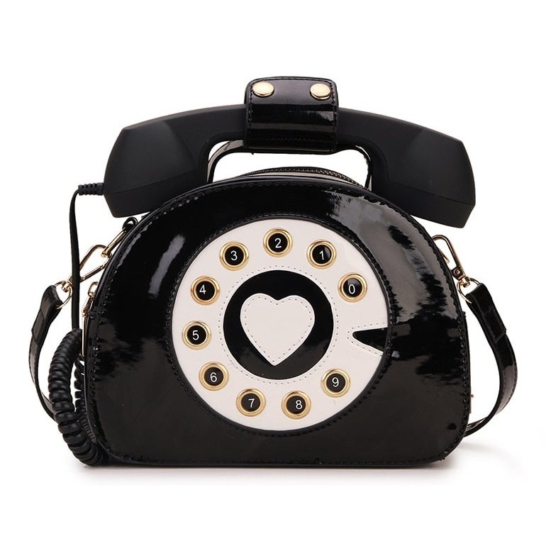 Telephone Shape Purses and Handbags for Women Fashion Pink Shoulder Bag Novel Designer Brand Crossbody Bag Top-Handle Totes 2021 - Azbrowse