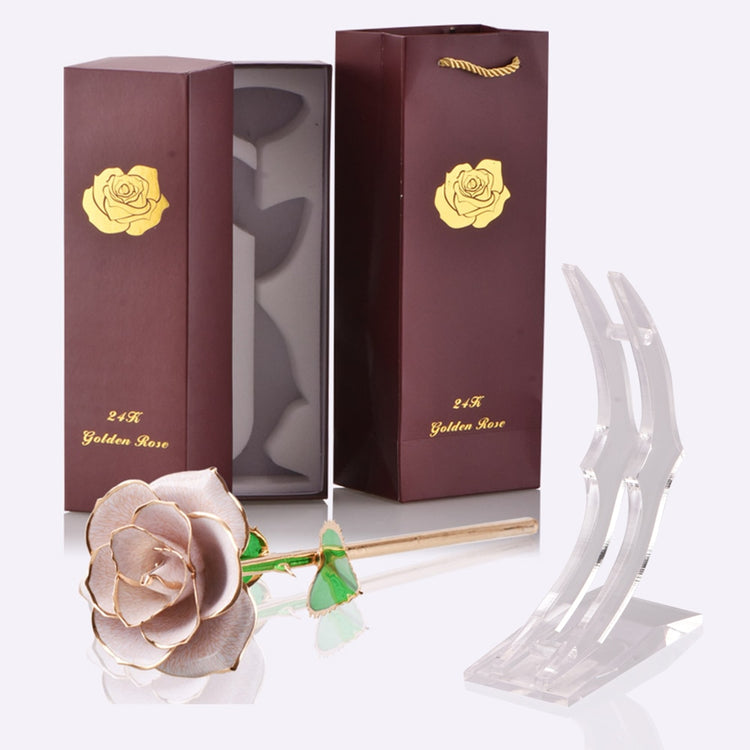 Gifts for Women 24k Gold Dipped Rose with Stand Eternal Flowers Forever Love In Box Girlfriend Wedding Valentine Gift for Her - Azbrowse