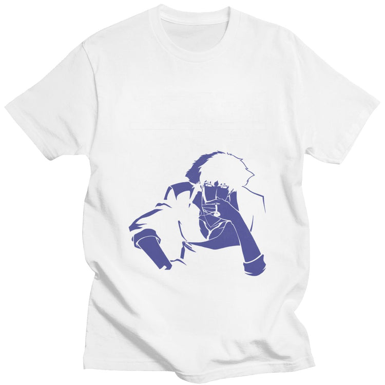 Cool Cowboy Bebop T Shirts Men Short Sleeve Casual Anime Space Spike Japanese Manga Jet Faye Tshirt O-neck Cotton Tee Tops Merch - Azbrowse