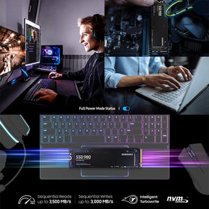 SAMSUNG 980 SSD NVMe M.2 250GB 500GB 1TB Internal Solid State Drive Hard Disk TLC PCIe Gen 3.0 x 4, NVMe 1.4 for Desktop PC - Azbrowse