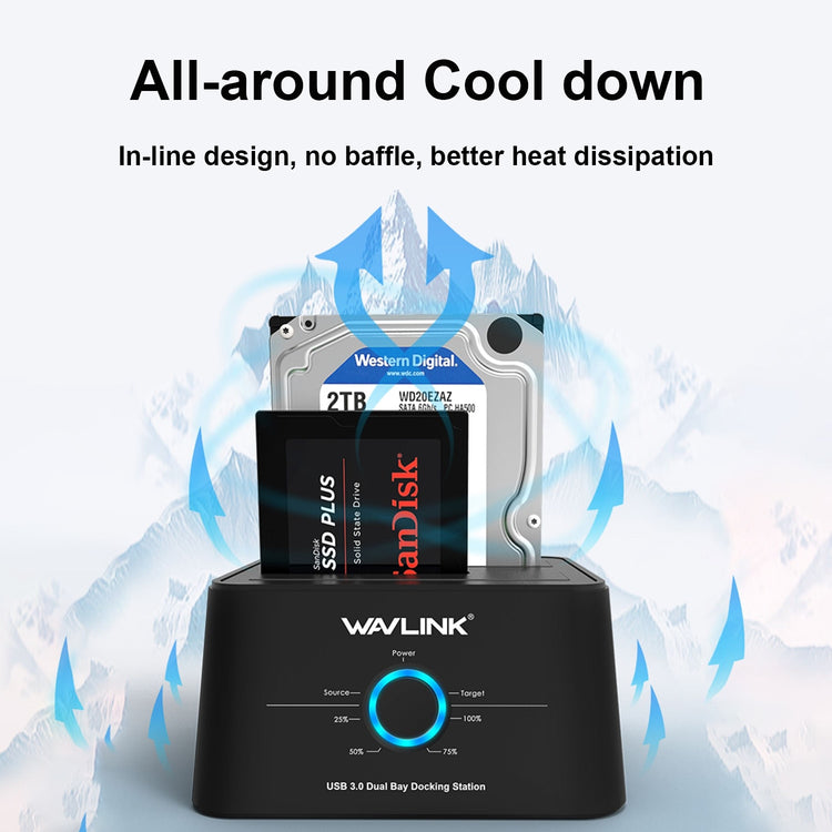 Wavlink HDD Docking Station Sata Hard Drive Enclosure SATA to USB 3.0 Adapter UASP For 2.5 3.5 SSD Disk Case HD Box Dock - Azbrowse