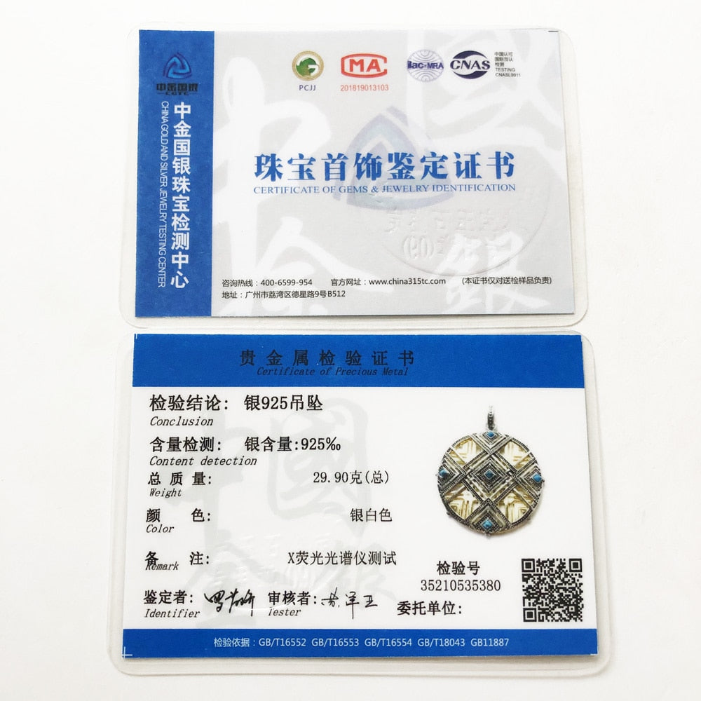 Pendant Blue Africa Ornament,Brand New Fashion Jewelry 925 Sterling Silver Bijoux Necklace Accessories Gift For Woman @ - Azbrowse