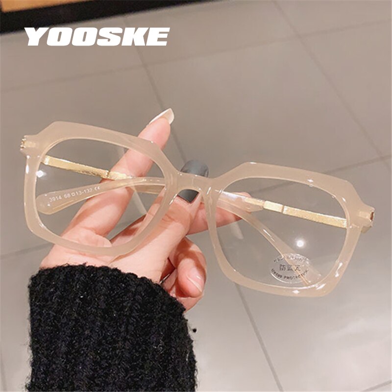 YOOSKE TR90 Blue Light Blocking Glasses Men Fashion Jelly Square Eyeglasses Frames Women Computer Lens Radiation Protection - Azbrowse