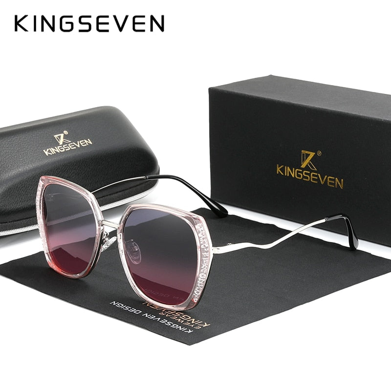 Genuine KINGSEVEN Women's Glasses Luxury Brand Design Sunglasses Gradient Polarized Lens Sun glasses Butterfly Oculos Feminino - Azbrowse