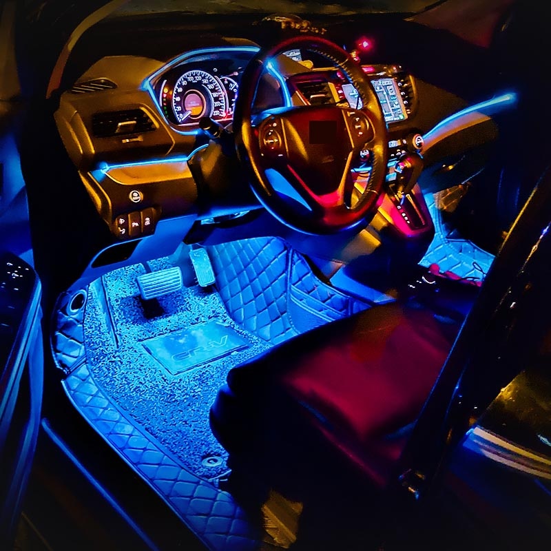Led Car Interior Backlight With Usb Cigarette Lighter Ambient Atmosphere Mood Light Rgb Remote App Auto Foot Decorative Lamp - Azbrowse
