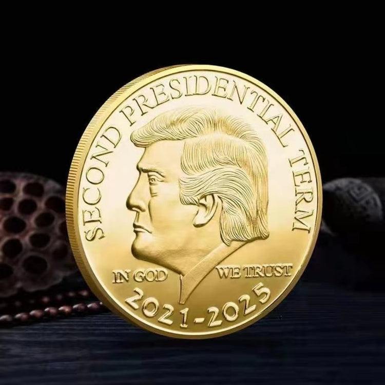 Collectible Gold Coins US Donald Trump Commemorative Coin "Second Presidential Term 2021-2025 IN GOD WE TRUST" - Azbrowse