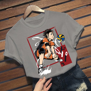 Haikyuu Men T Shirt Kuroo Anime Manga Shoyo Volleyball Cool Tee Shirt Short Sleeve T-Shirt - Azbrowse
