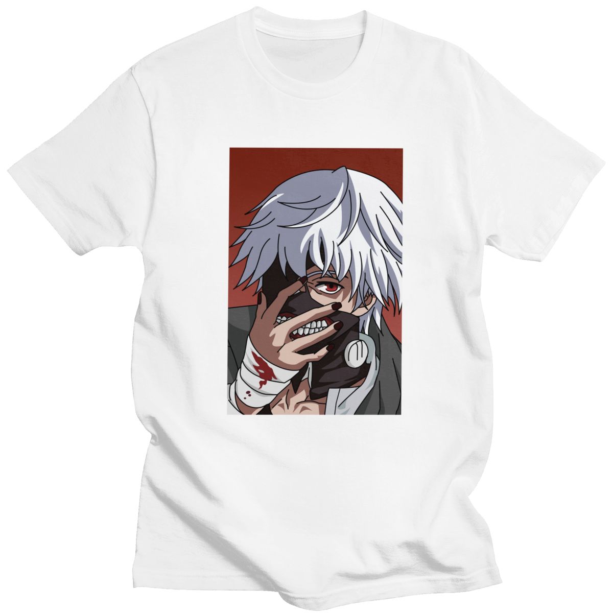 Tokyo Ghoul Ken Kaneki T Shirt for Men Pre-shrunk Cotton Graphic T-shirt O-neck Short Sleeve Japanese Anime Manga Tee Clothing - Azbrowse