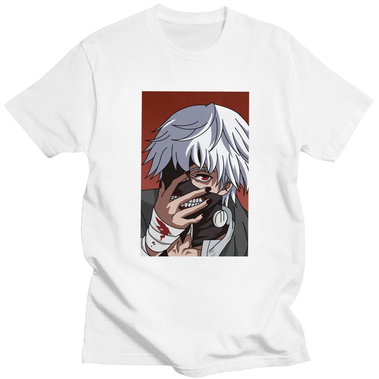 Tokyo Ghoul Ken Kaneki T Shirt for Men Pre-shrunk Cotton Graphic T-shirt O-neck Short Sleeve Japanese Anime Manga Tee Clothing - Azbrowse