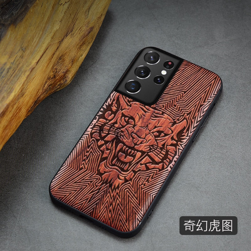 For Samsung Galaxy S21 Ultra Case Boogic Original Wood funda S21 S21+ Wood Cover Phone Case For Samsung S21 Ultra - Azbrowse