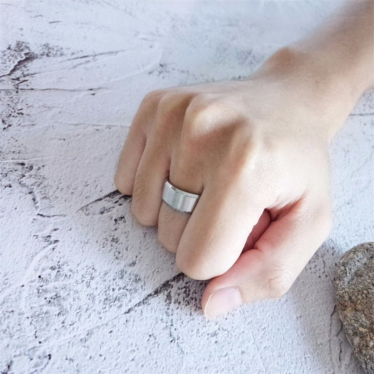 Vnox 8mm Men Ring Stainless Steel Wedding Jewelry Horus Anka Bible Medical - Azbrowse