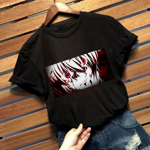 hunter x hunter Kurapika eyes Anime Manga Tees Short Sleeve T Shirt Printed tops - Azbrowse