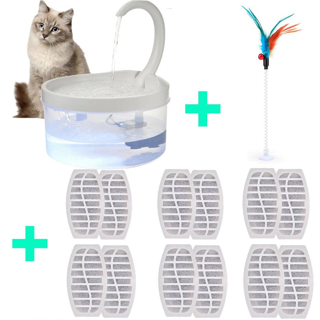Pet Water Fountain Automatic Power-off When Lack of Water Bird Water Dispenser Dog Drinking Fountain With LED Light water level - Azbrowse