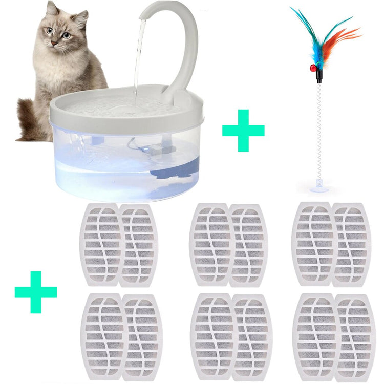 Pet Water Fountain Automatic Power-off When Lack of Water Bird Water Dispenser Dog Drinking Fountain With LED Light water level - Azbrowse