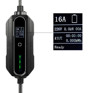 EV Charger Type 2 6A 16A for Electric Vehicle Portable EVSE Charging Cable 5m EU Plug J1772 IEC62196-2 - Azbrowse