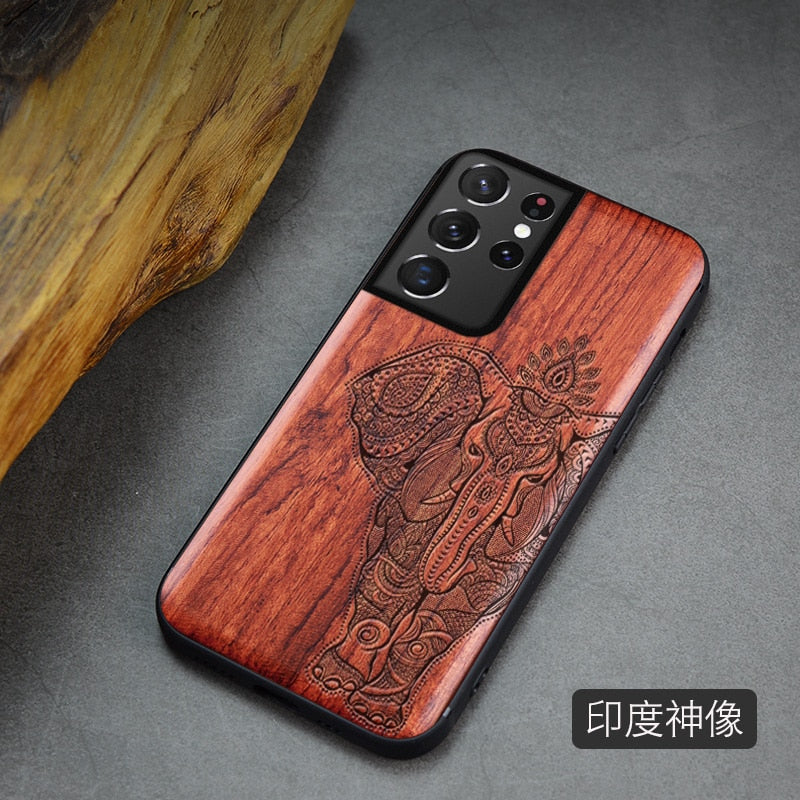 For Samsung Galaxy S21 Ultra Case Boogic Original Wood funda S21 S21+ Wood Cover Phone Case For Samsung S21 Ultra - Azbrowse