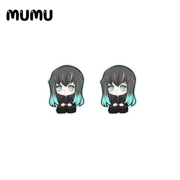 2020 New Anime Demon Slayer: Kimetsu No Yaiba Earring Jewelry Epoxy Kamado Tanjirou Nezuko Mask Acrylic Earrings - Azbrowse