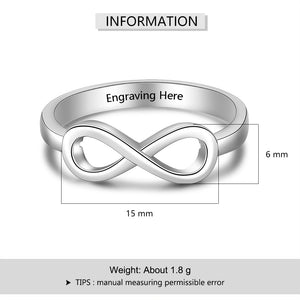 Personalized Infinity Ring Silver Color Custom Name Wedding Gift Love Forever Ring for Women Fashion Jewelry Lam Hub Fong - Azbrowse
