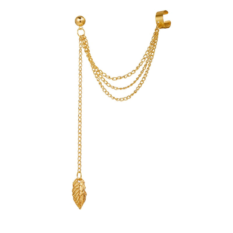 7pcs Fashion Star Leaves Non-Piercing Ear Clip Earrings For Women Simple Fake Cartilage Ear Cuff Jewelry Clip Accessories