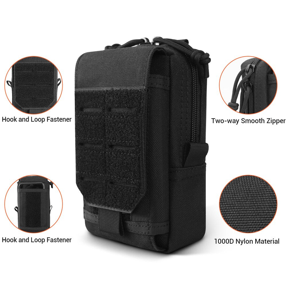 1000D Military Waist Bag Accessories Tools Tactical Molle Pouch EDC Tool Bag Compact Hunting Back Vest Pack Mobile Phone Holder - Azbrowse