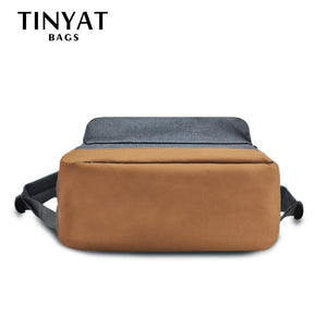 TINYAT Men's 15 inch laptop backpacks computer male school Backpacks Rucksacks leisure for teenage Travel Shoulder Mochila Grey - Azbrowse