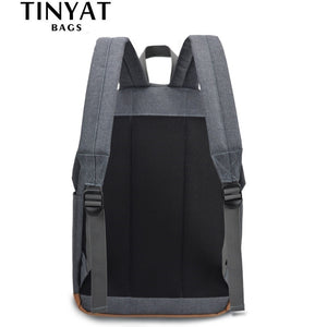 TINYAT Men's 15 inch laptop backpacks computer male school Backpacks Rucksacks leisure for teenage Travel Shoulder Mochila Grey - Azbrowse