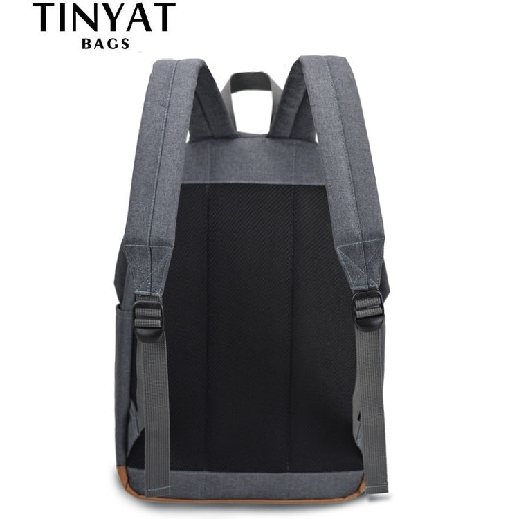 TINYAT Men's 15 inch laptop backpacks computer male school Backpacks Rucksacks leisure for teenage Travel Shoulder Mochila Grey - Azbrowse