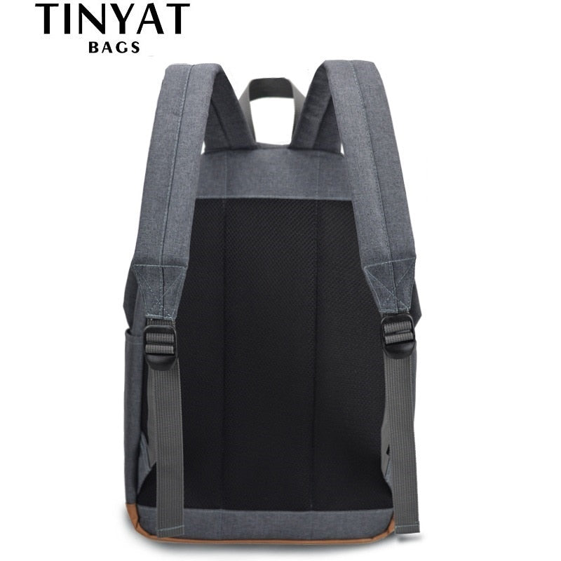 TINYAT Men's 15 inch laptop backpacks computer male school Backpacks Rucksacks leisure for teenage Travel Shoulder Mochila Grey - Azbrowse