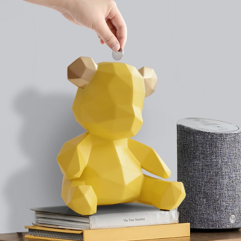 Piggy Bank Teddy Bear Figurines Money Box Gift Wedding Storage Box Money For Children Coins Holders Box Kids Toy Coin Bank - Azbrowse