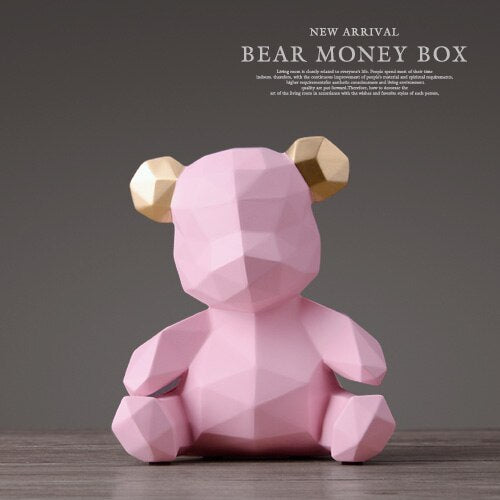Piggy Bank Teddy Bear Figurines Money Box Gift Wedding Storage Box Money For Children Coins Holders Box Kids Toy Coin Bank - Azbrowse